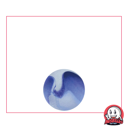 MesCanicas - Canica de vidrio Esmerilada, Canica Esmerilada con rayas azules 14 mm
