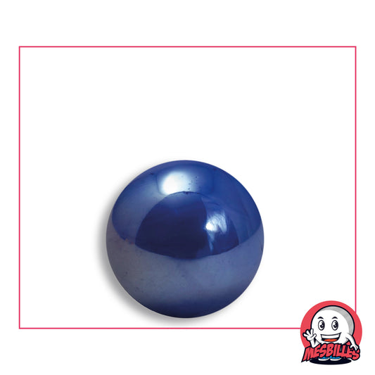 Bille Glossy Bleu Nuit en verre opaque bleu nuit brillant aux reflets argentés, vue de dessus, 22 mm de diamètre