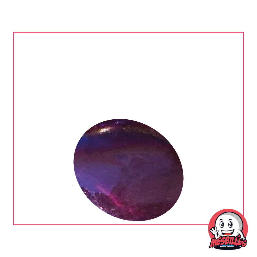 1 Canica Plana Irisada Violeta 30 mm