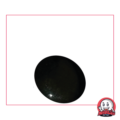 Canica plana grande de vidrio, colección MisCanicas en negro brillante y opaco, guijarro de vidrio plano