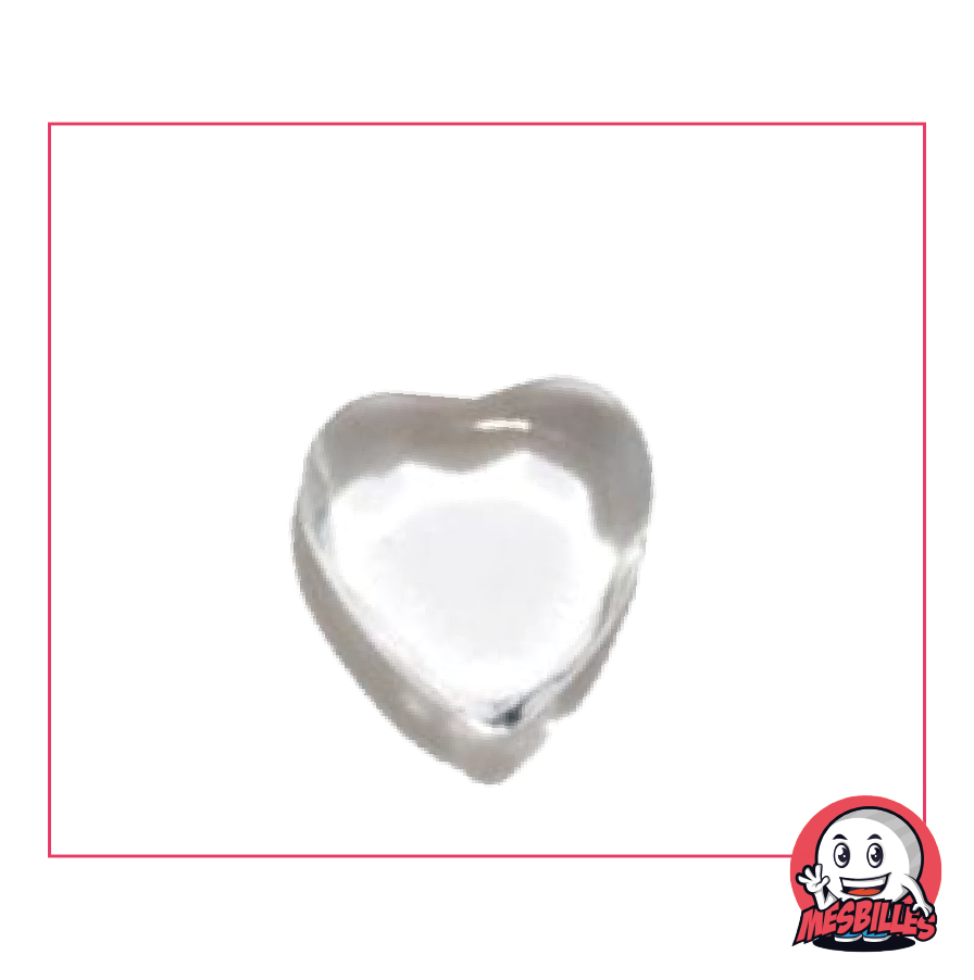 Canica Extraplana Corazón de Vidrio Translúcido Cristal - MisCanicas
