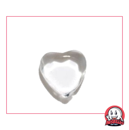 Canica Extraplana Corazón de Vidrio Translúcido Cristal - MisCanicas