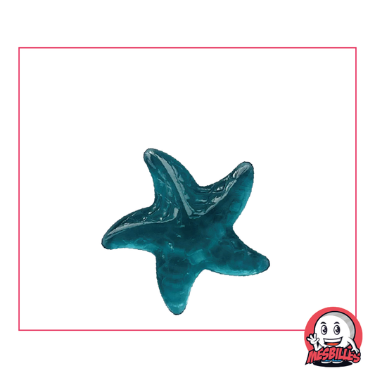 Canica Extraplana Estrella de Mar Azul Intenso, el misterio de las profundidades de las Canicas con forma en MisCanicas