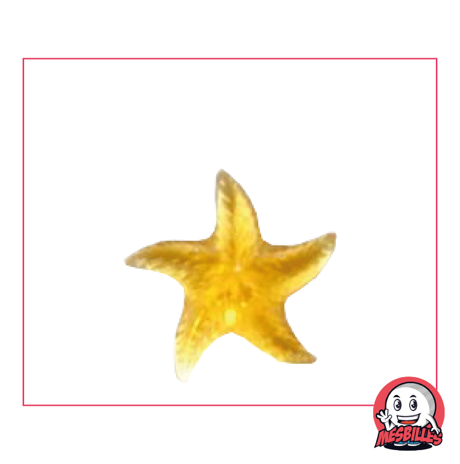 Canica Extraplana Estrella de Mar Cristal Translúcido Amarillo - MisCanicas