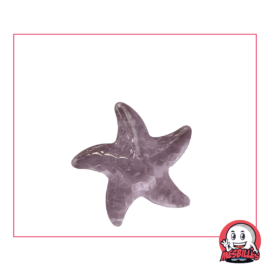 Canica Extraplana Estrella de Mar Cristal Translúcido Rosa Claro - MisCanicas