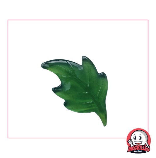 Canica Extraplana Hoja Verde en Vidrio Translúcido - Decoración y Coleccionismo - MisCanicas