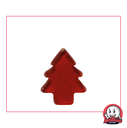 Canica Extraplana Árbol de Navidad Rojo de Vidrio Translúcido - Decoración y Juego Festivo - MisCanicas