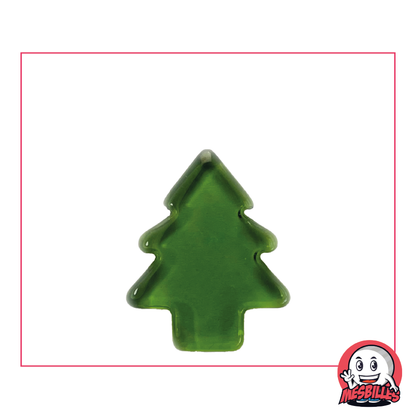 Canica Extraplana Árbol de Navidad Verde de Vidrio Translúcido - Decoración y Juego Natural - MisCanicas