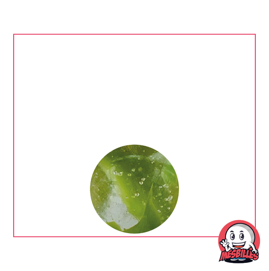 Canica Nenúfar de 14 mm - Cristal translúcido con vetas verdes