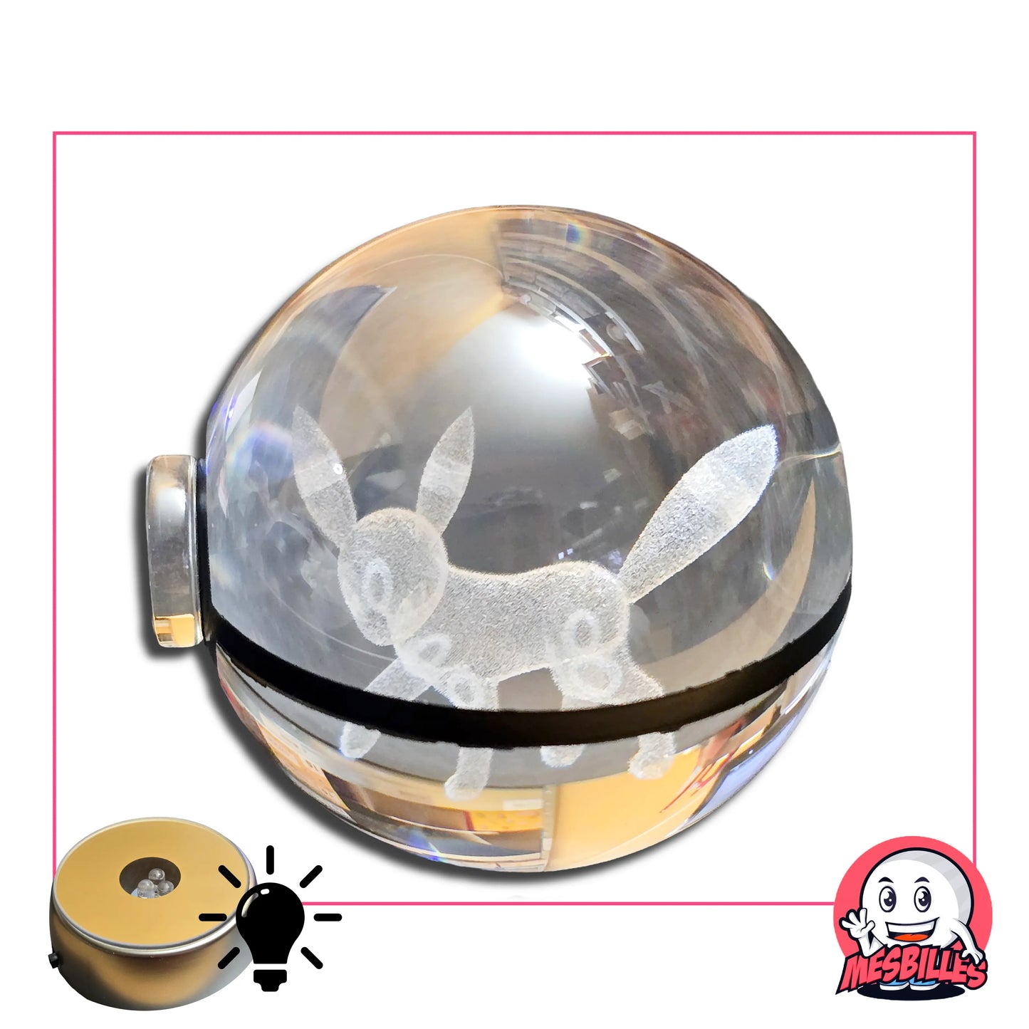 Bille Noctali Pokémon 50 mm Fond Plat