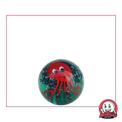Canica Pulpo Rojo 16 mm artesanal, una joya escarlata para tu colección acuática