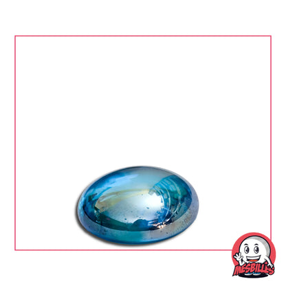 1 Canica Plana Irisada Azul Claro 18 mm