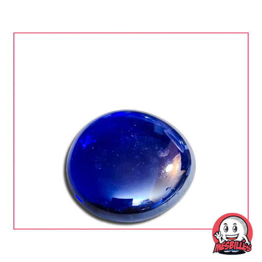 Très Grande Bille Plate en verre Translucide et Brillant de Couleur Bleu-Nuit - Pour Jouer, Décorer ou Collectionner, avec MesBilles.