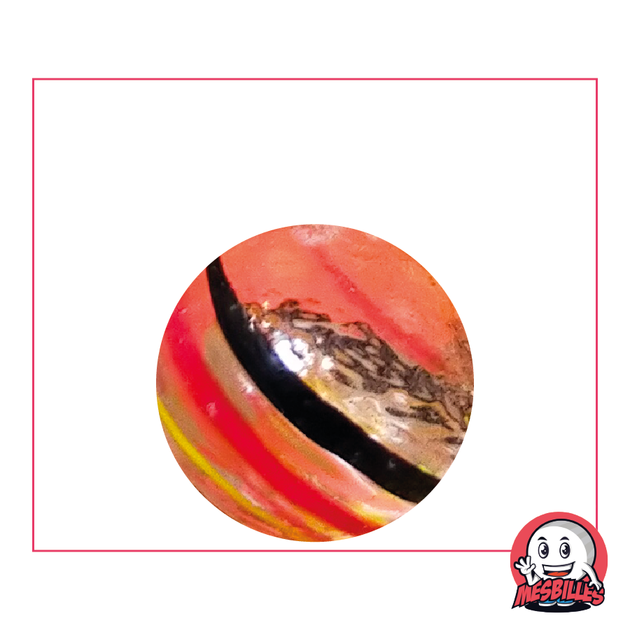 Canica Tortilla Negra 25 mm, el equivalente en canica del café espresso, predominante en negro