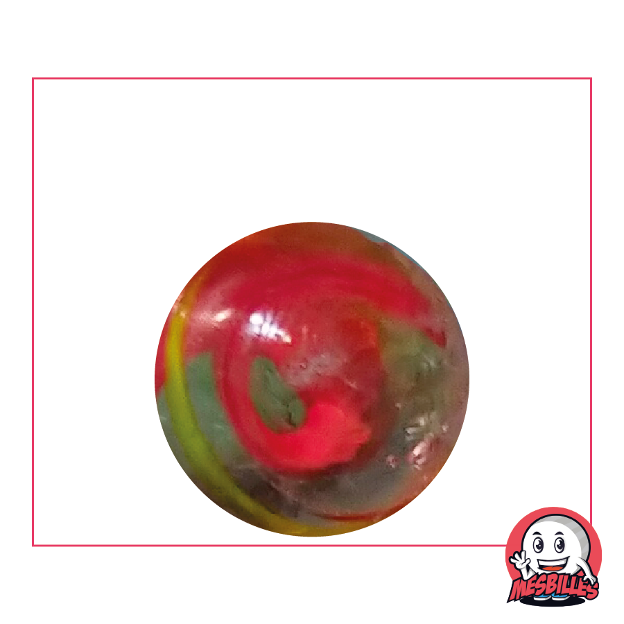 Canica Tortilla Roja 25 mm, el brillo de un pimiento rojo en forma de canica