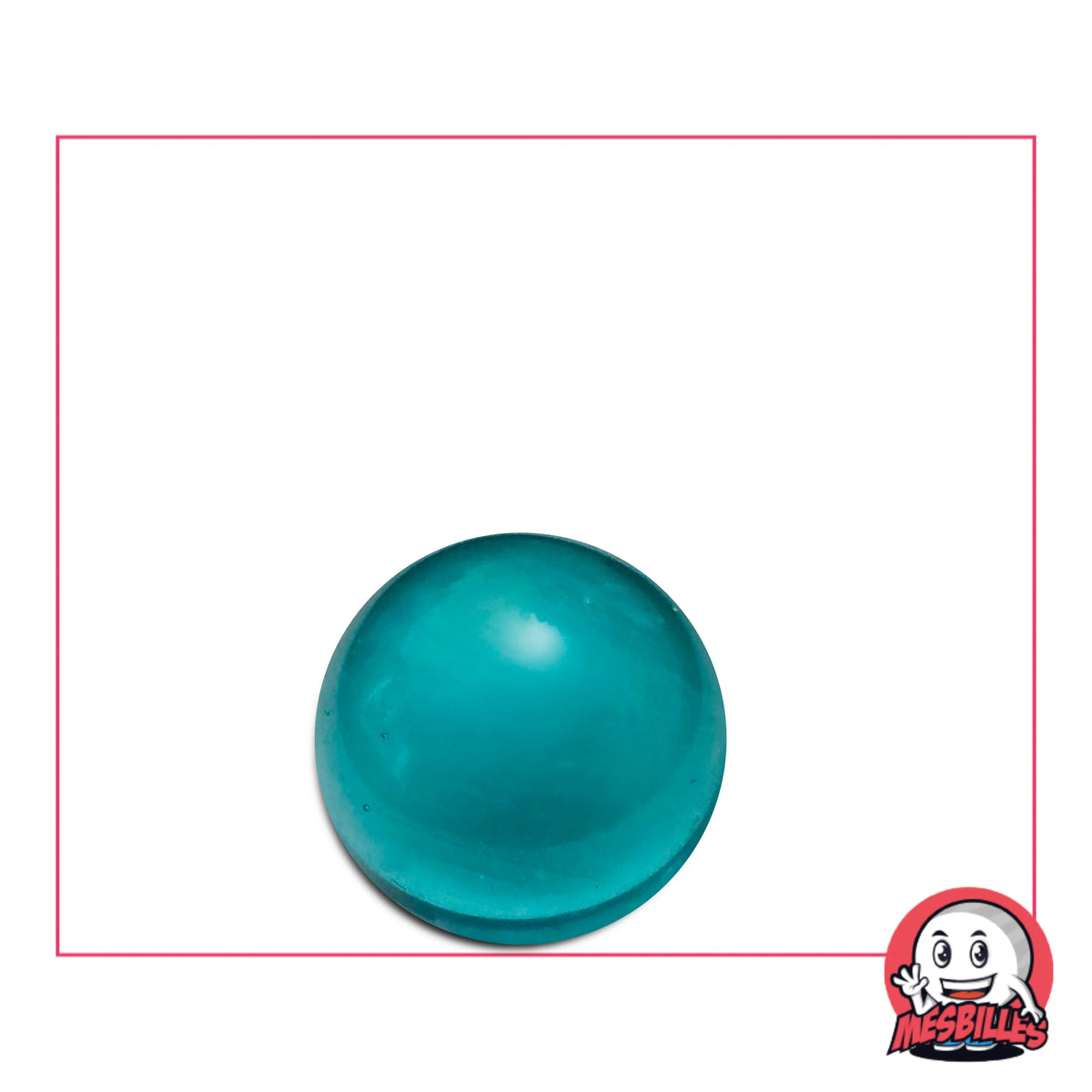 Bille Ronde en Cristal de Bohême, Bille Loupe Bleu Canard 12 mm