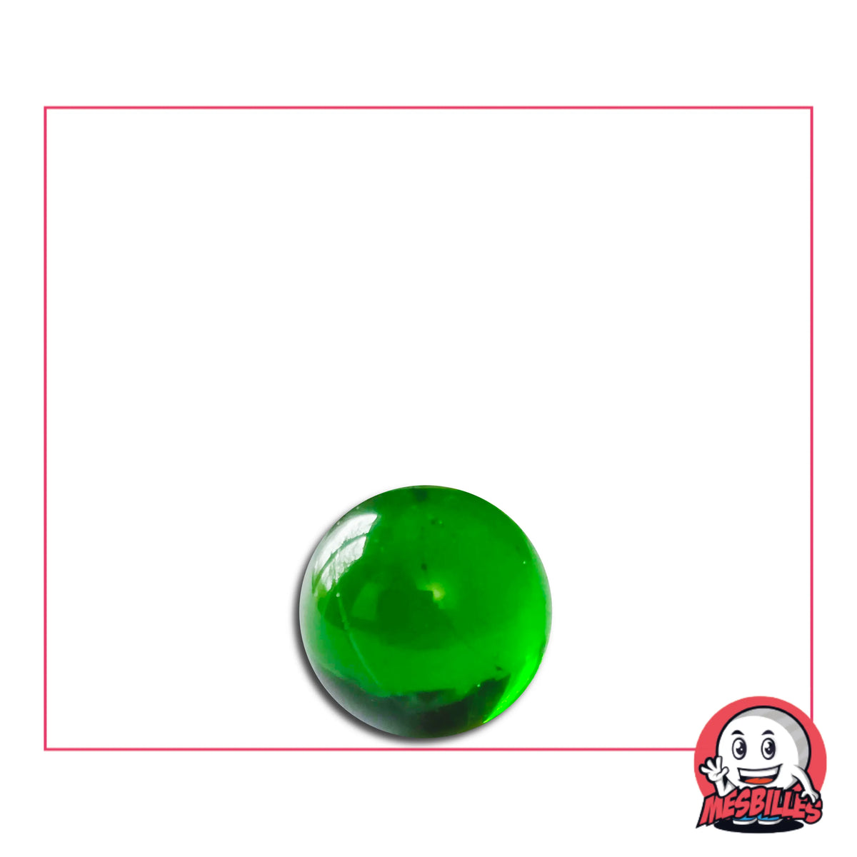 Toute petite Bille de 6 mm de Diamètre, en Cristal de Bohême de couleur Vert Translucide.