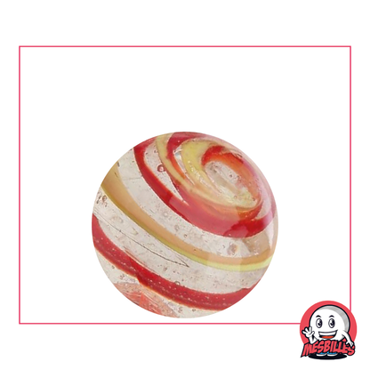 Kim'Play Ciclón Naranja y Rojo de vidrio translúcido de 25 mm - El fenómeno natural en miniatura por MisCanicas