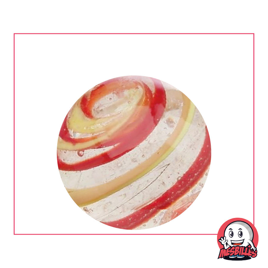 1 Canica Ciclón Naranja y Rojo 35 mm