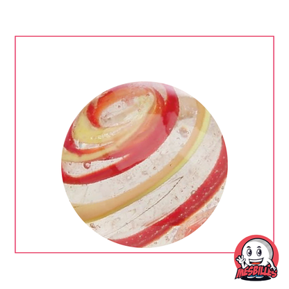 1 Canica Ciclón Naranja y Rojo 35 mm