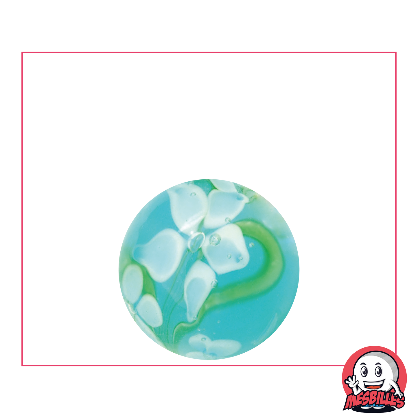 1 Canica Arte Corona Florido Azul 22 mm