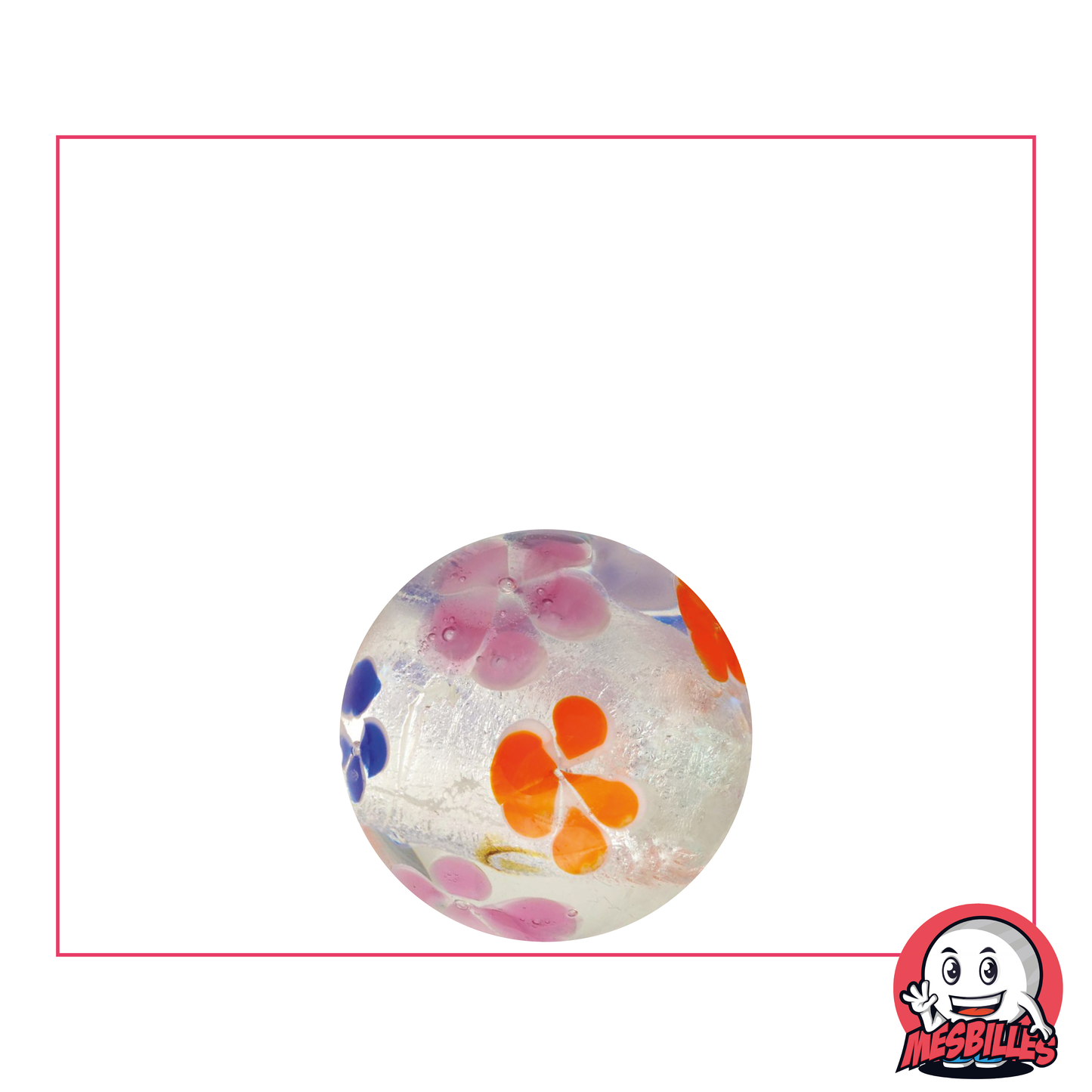 1 Canica Arte Flor Plateada 16 mm