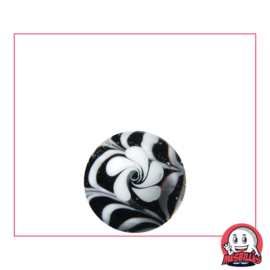 1 Canica Arte Flor Negra 16 mm