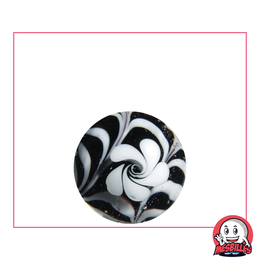 1 Canica Arte Flor Negra 22 mm