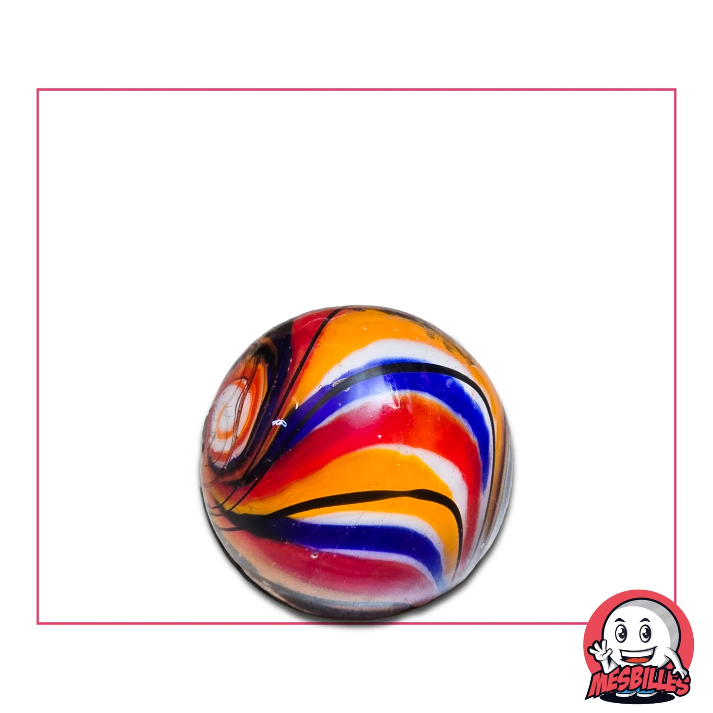 Bille d'Art Speedy Flash Bleu 22 mm, zébrures multiples déco hôtel et magasin - MesBilles