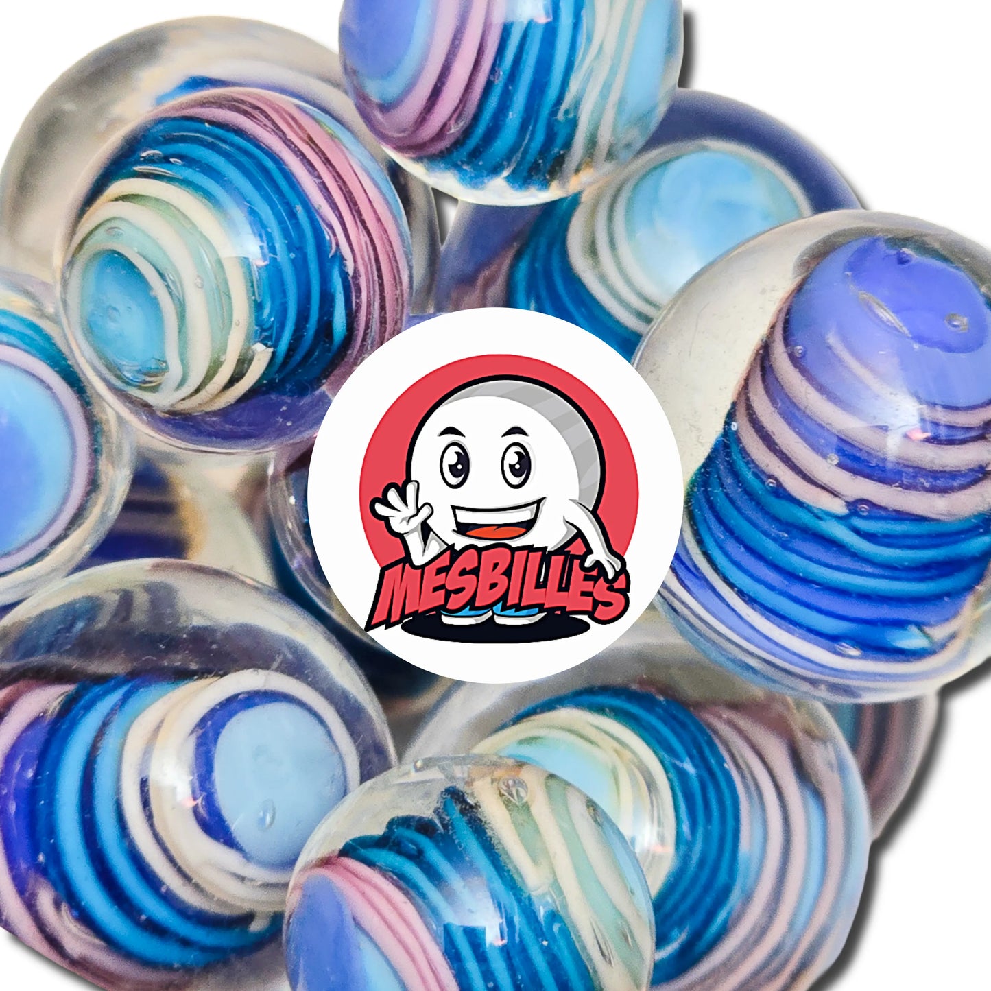 1 Canica Arte Spiralo Azul-Violeta 16 mm