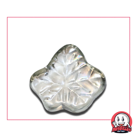 Bille plate Feuille d'érable en verre Brillant de Couleur Cristal qui elle est utilisée pour décorer, jouer et collectionner.