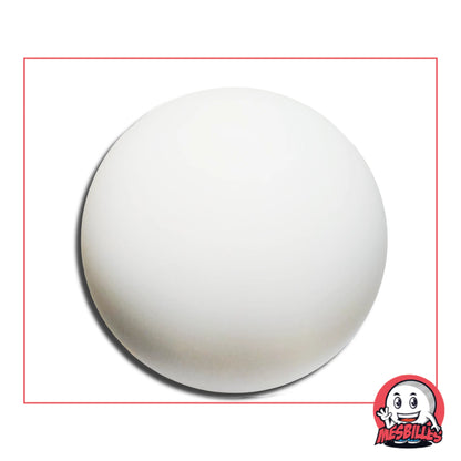 Photo d’une bille ronde Iceberg blanc 40 mm, au coloris mat et givré, vendue à l’unité par MesBilles.