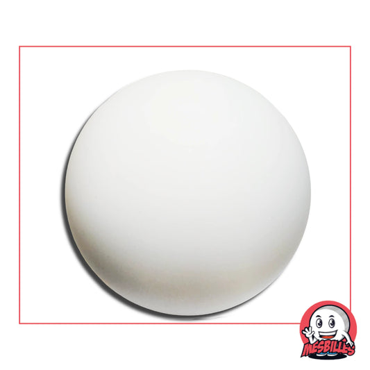 Photo d’une bille ronde Iceberg blanc 40 mm, au coloris mat et givré, vendue à l’unité par MesBilles.