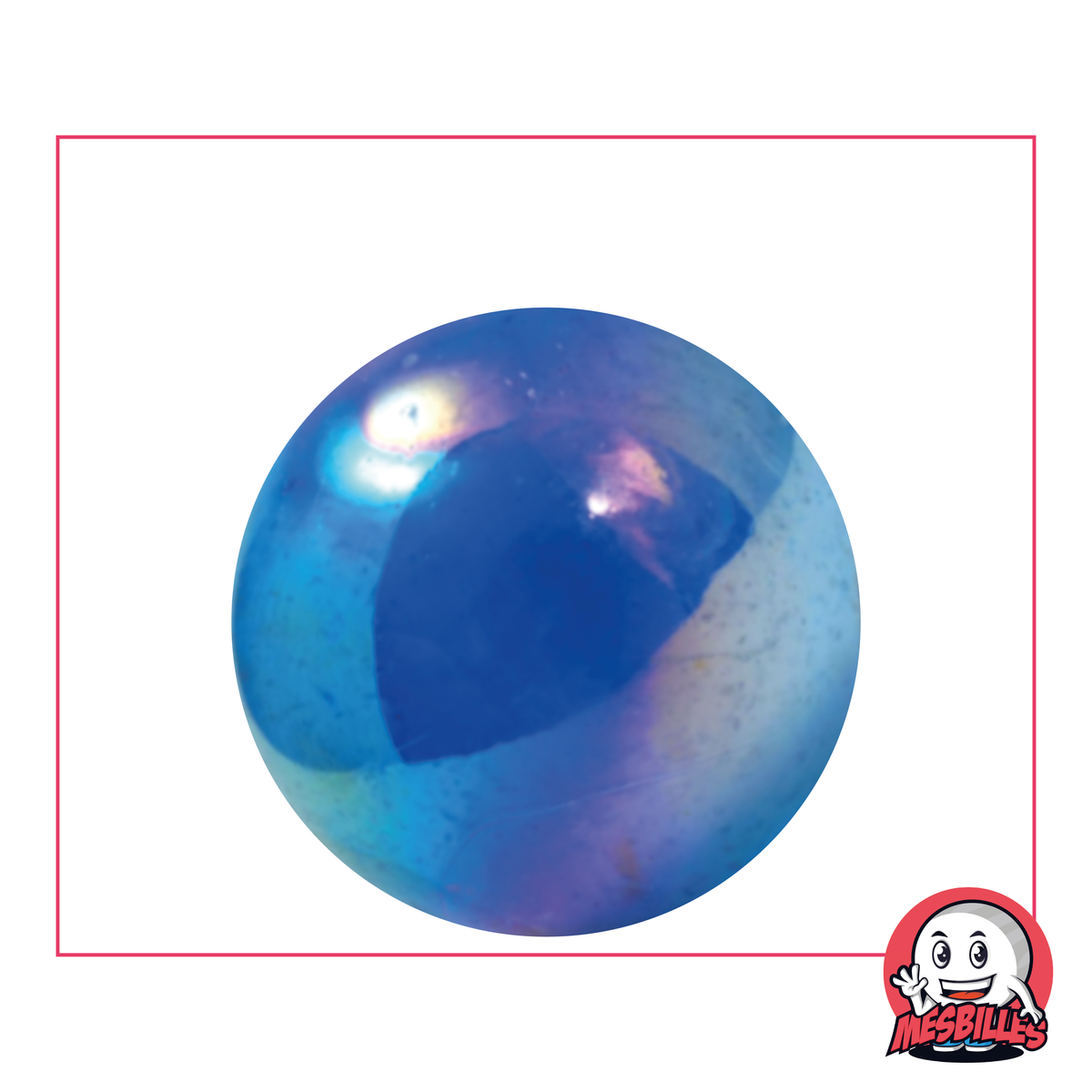 Canica Irisada 35 mm Azul, la luz en la punta de los dedos - MisCanicas
