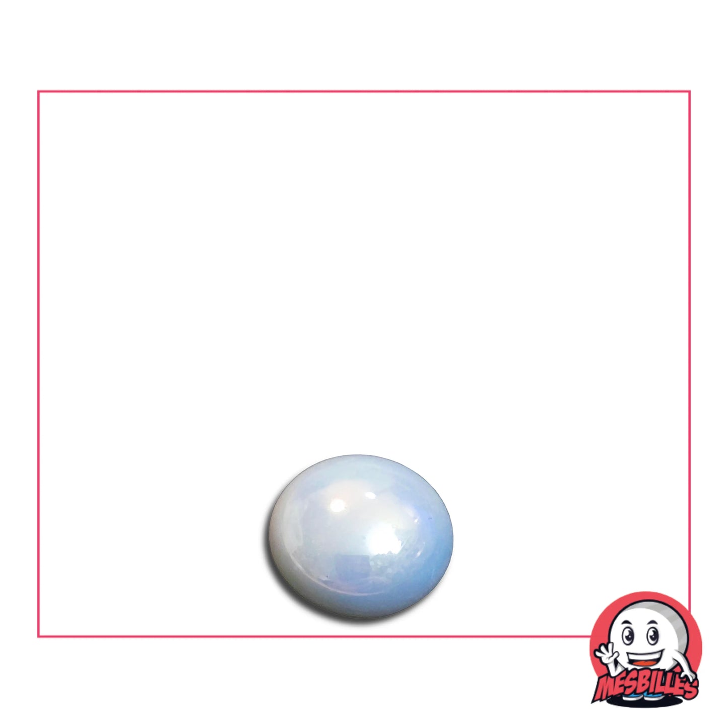 Petit Galet en verre Opaque et Brillant de Couleur Blanc, Collection Bille Glossy.