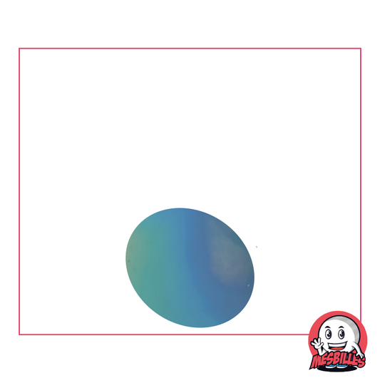 1 Canica Plana Irisada Azul Claro 18 mm