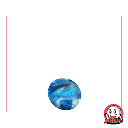 1 Canica Plana 12 mm Irisada Azul Claro