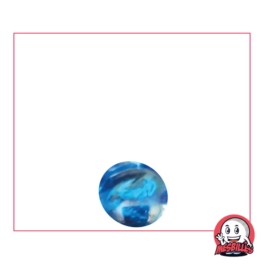 1 Canica Plana 12 mm Irisada Azul Claro