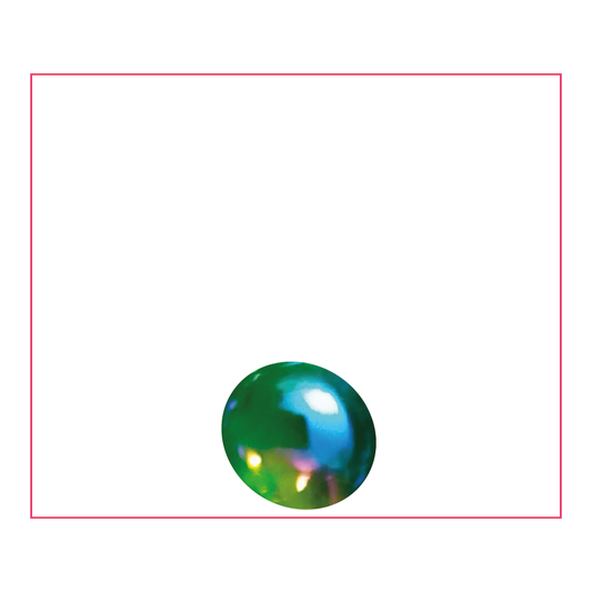 1 Canica Plana 12 mm Irisada Verde Oscuro