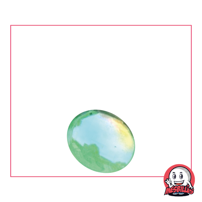 1 Canica Plana 18 mm Irisada Verde