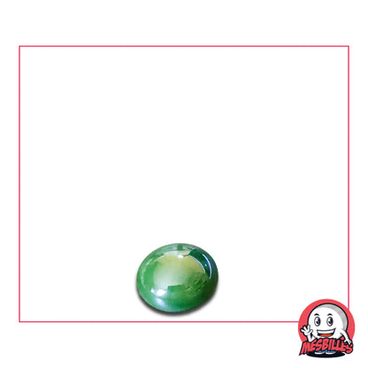 Petite mais remarquable, cette bille plate verte brillante de 12 mm capte la lumière et les regards.&nbsp;