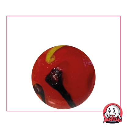 Cebra Roja de 25 mm de Kim'Play en vidrio opaco - Un safari en miniatura para tu colección de canicas, por MesBilles