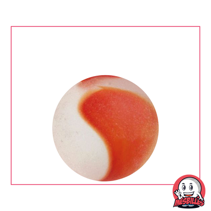 MesCanicas - Canica de vidrio Esmerilada, Canica Esmerilada con rayas rojas 25 mm