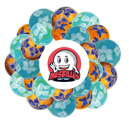 1 Canica Arte Corona Florido Azul 22 mm