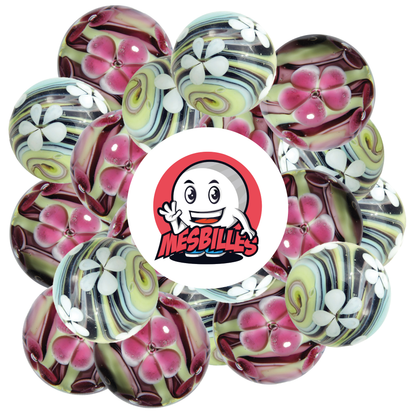 1 Canica Art Tornado Florido Rosa 22 mm