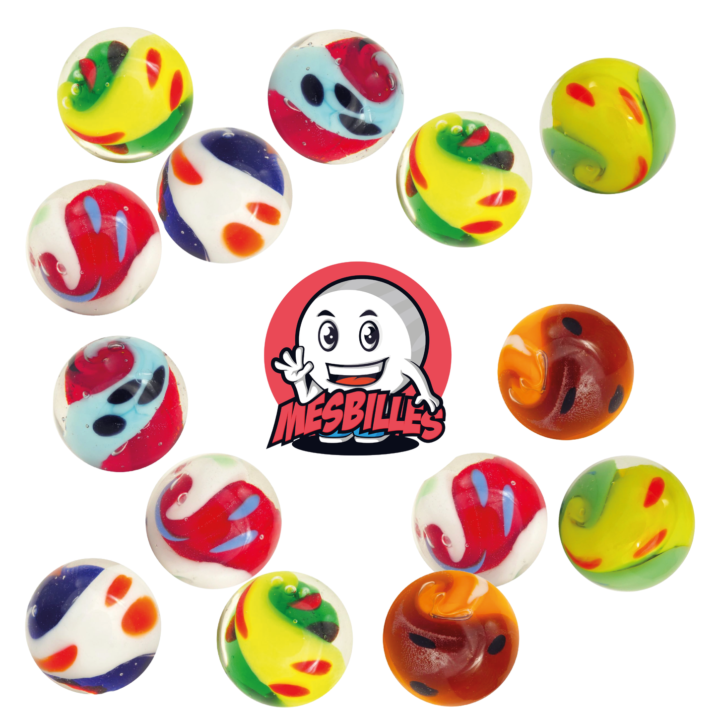 1 Canica Art Yin-Yang Verde 16 mm