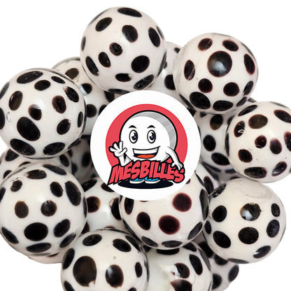 Ensemble de grandes billes art dalmatien noires et blanches – 22 mm