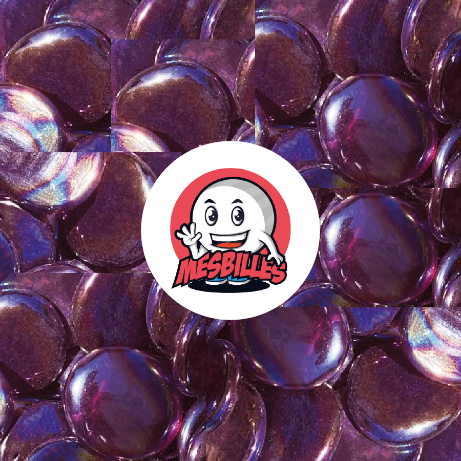 1 Canica Plana Irisada Violeta 30 mm