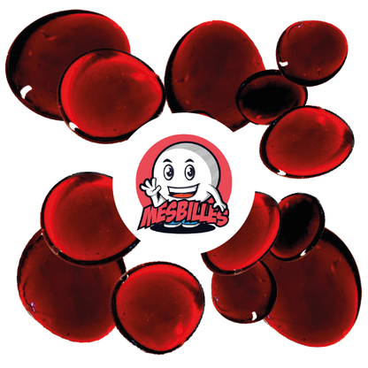 MisCanicas - Canicas muy grandes de color rojo, canicas planas de vidrio translúcido, Canicas chinas de 3 cm