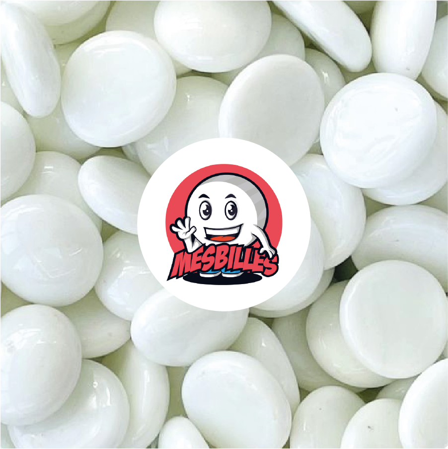 1 Canica Plana Perla Blanca 18 mm